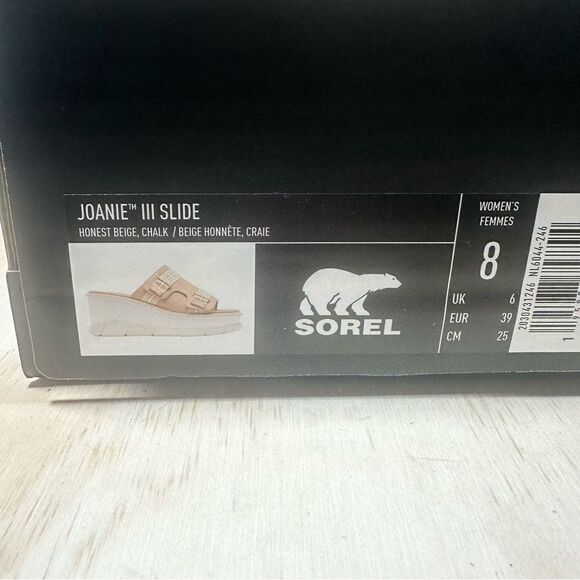 Sorel Joanie III Beige Slide Sandals Women’s Size 8 New in Box - Picture 6 of 7